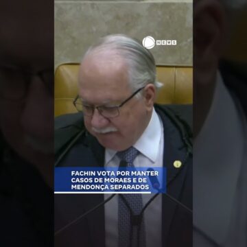 Fachin vota por manter casos de Moraes e de Mendonça separados. 📲 #RecordNews #Notícias #Shorts